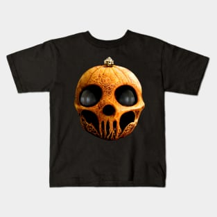 Scary Halloween Pumpkin Art Kids T-Shirt